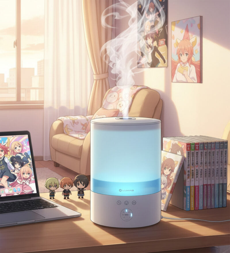 Máy tạo độ ẩm phun sương Lumias HUL-24W phun sương êm, có đèn ngủ
