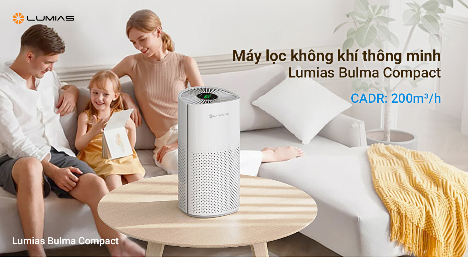 Máy lọc không khí Lumias Bulma Compact phù hợp với phòng ngủ, phòng làm việc