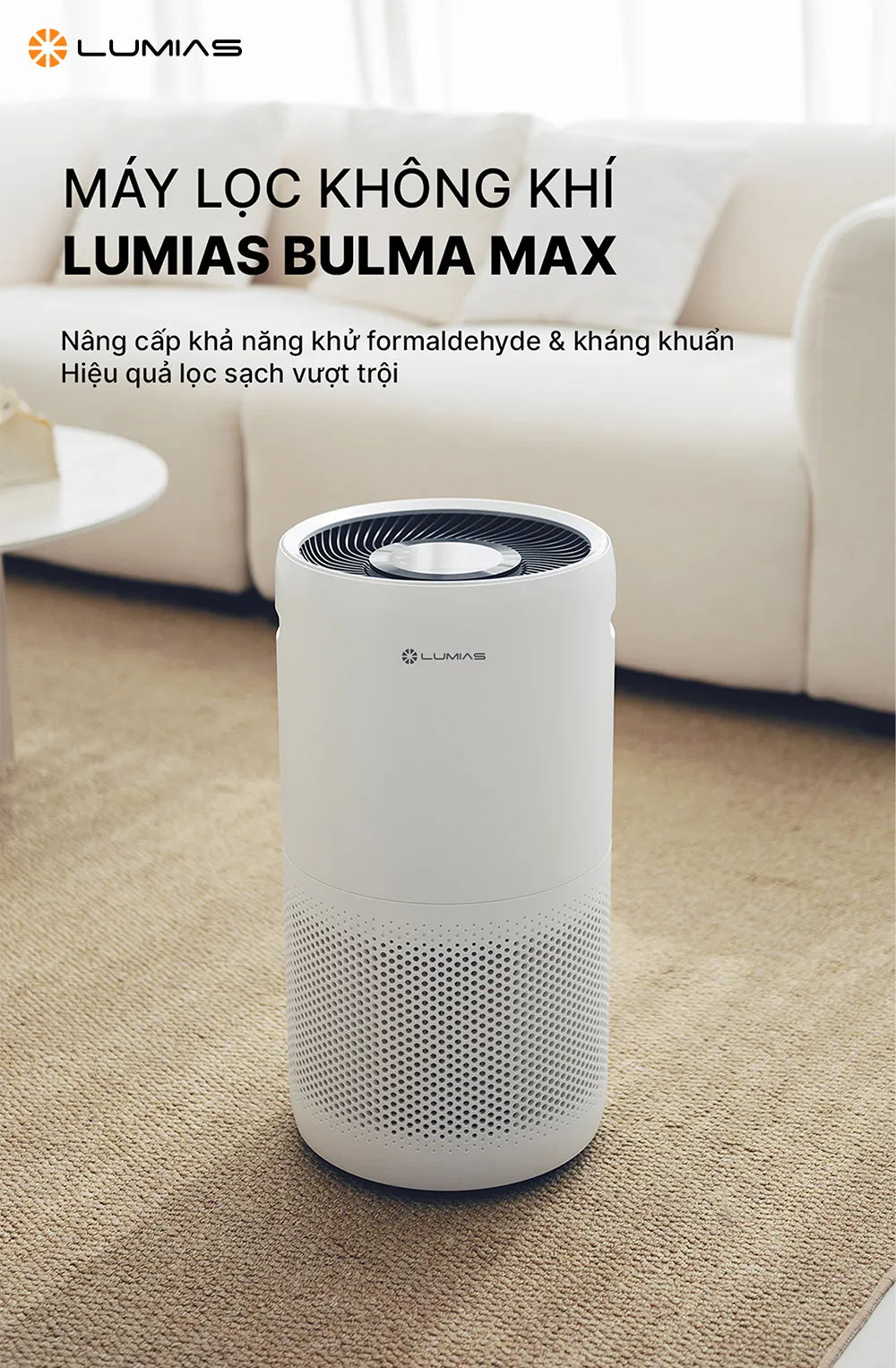 Máy lọc không khí Lumias Bulma Max lọc phòng 50m²