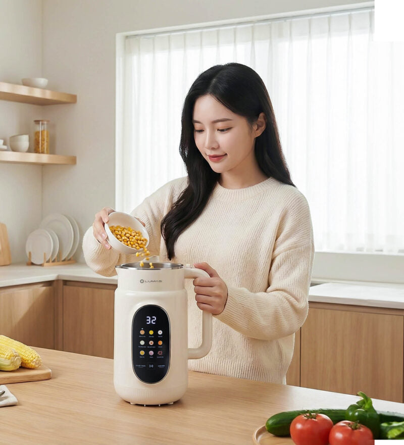 Máy làm sữa hạt Lumias M135W/M135B hẹn giờ 12h.