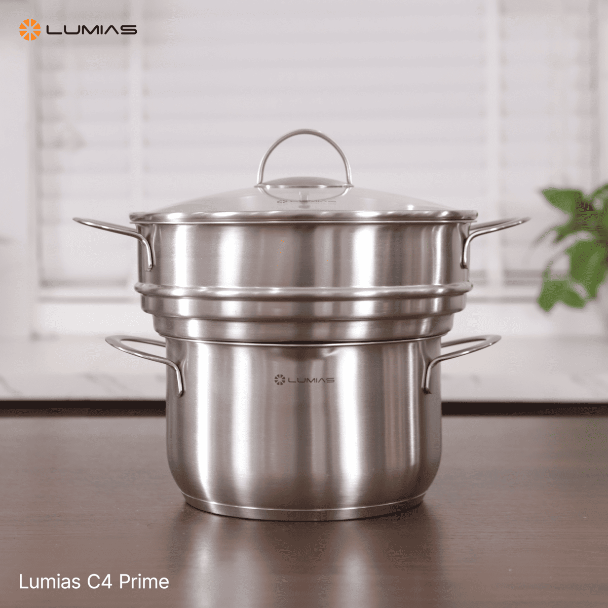 Bộ nồi xửng hấp inox Lumias C4 Prime  dùng linh hoạt trong bếp gia đình
