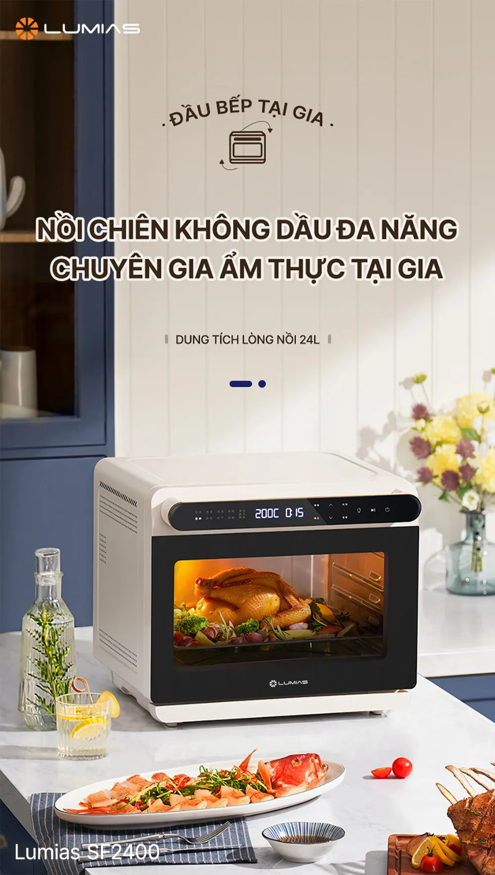 Nồi chiên không dầu Lumias SF2400 dung tích 24L