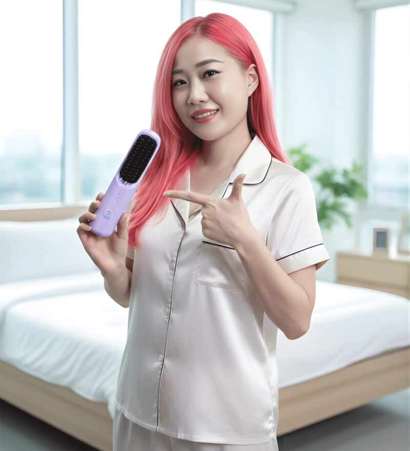 Lược điện không dây Lumias X8 thiết kế không dây giúp người dùng dễ mang theo khi đi công tác, du lịch hoặc dùng nhanh trong ngày.
