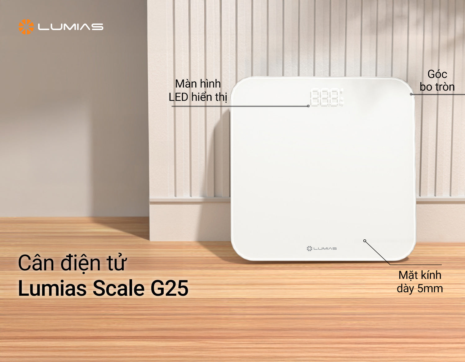 Cân điện tử Lumias Scale G25 màn hình LED ẩn