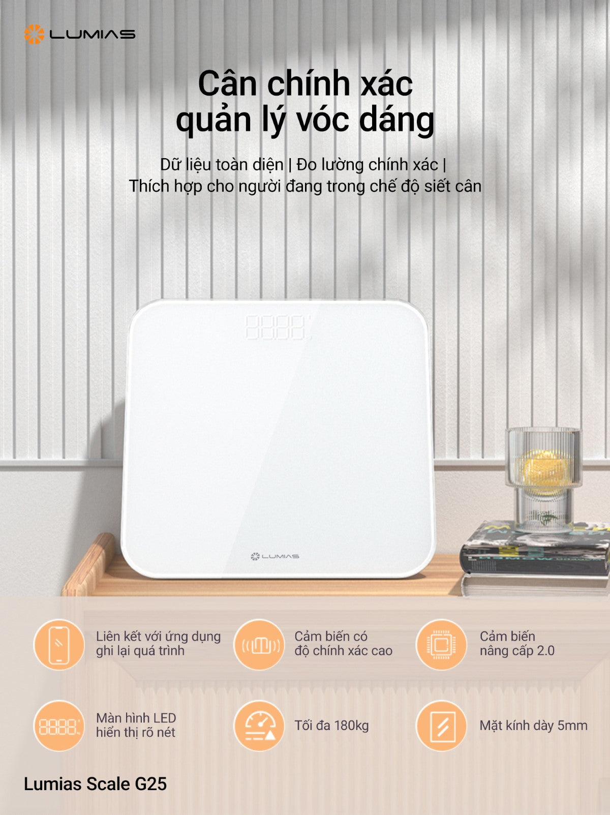 Cân điện tử Lumias Scale G25 kết nối MiHome
