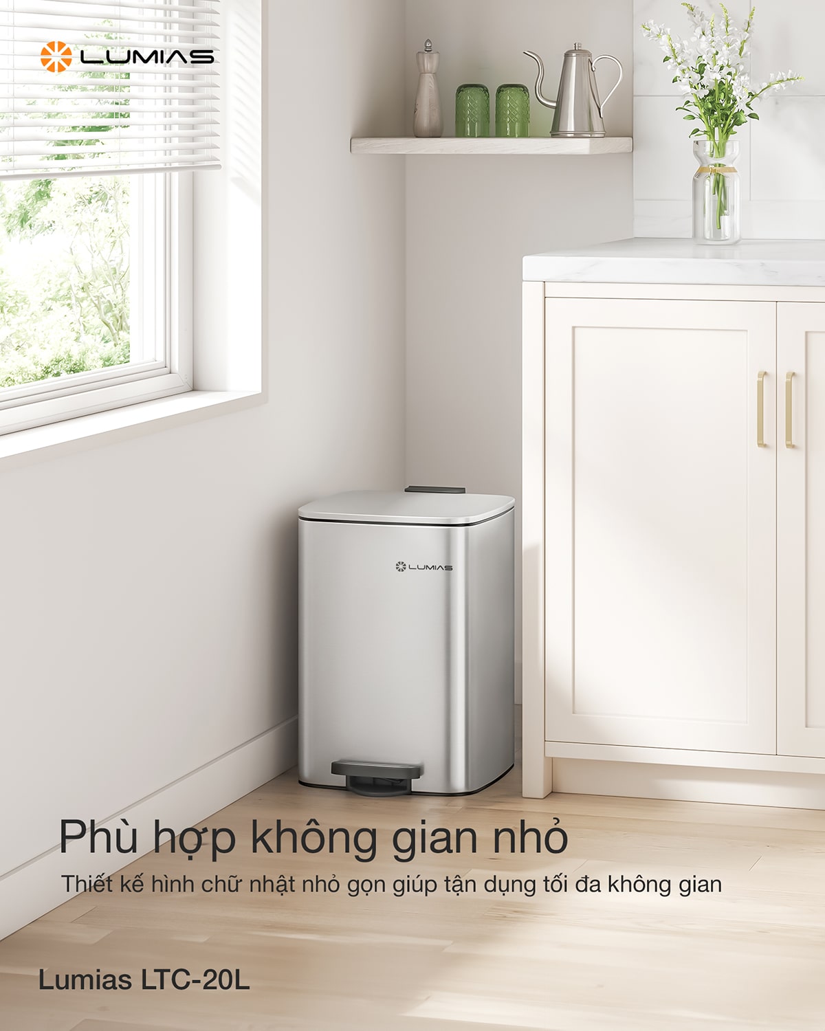 Thùng rác Lumias LTC-20L 3 vị trí tay cầm 