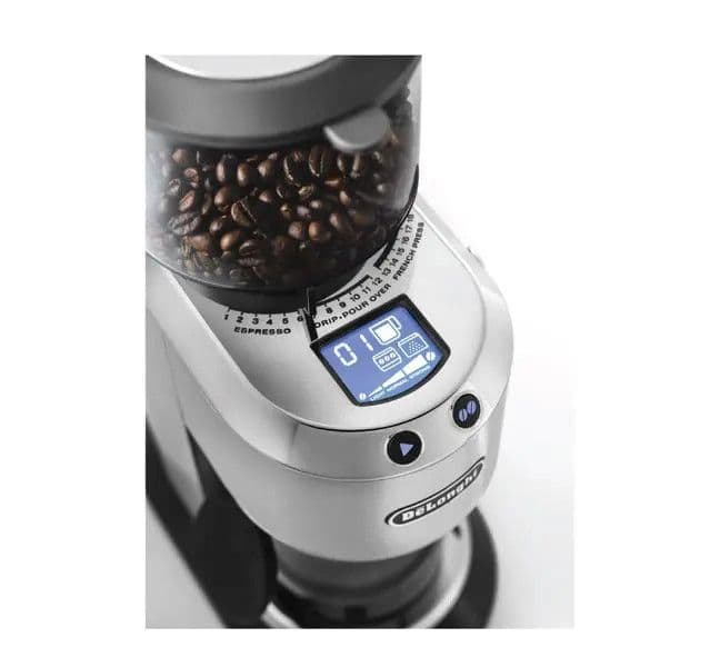 Máy xay cà phê Delonghi KG521.M có  màn hình LCD 