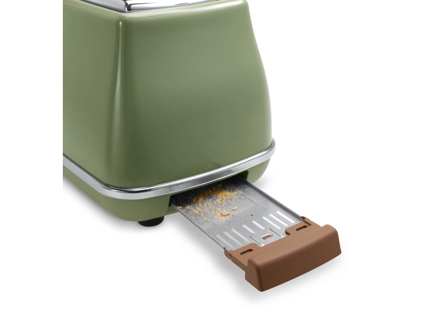 Máy nướng bánh mì Delonghi CTOV2103.GR khay vụn tháo rời.