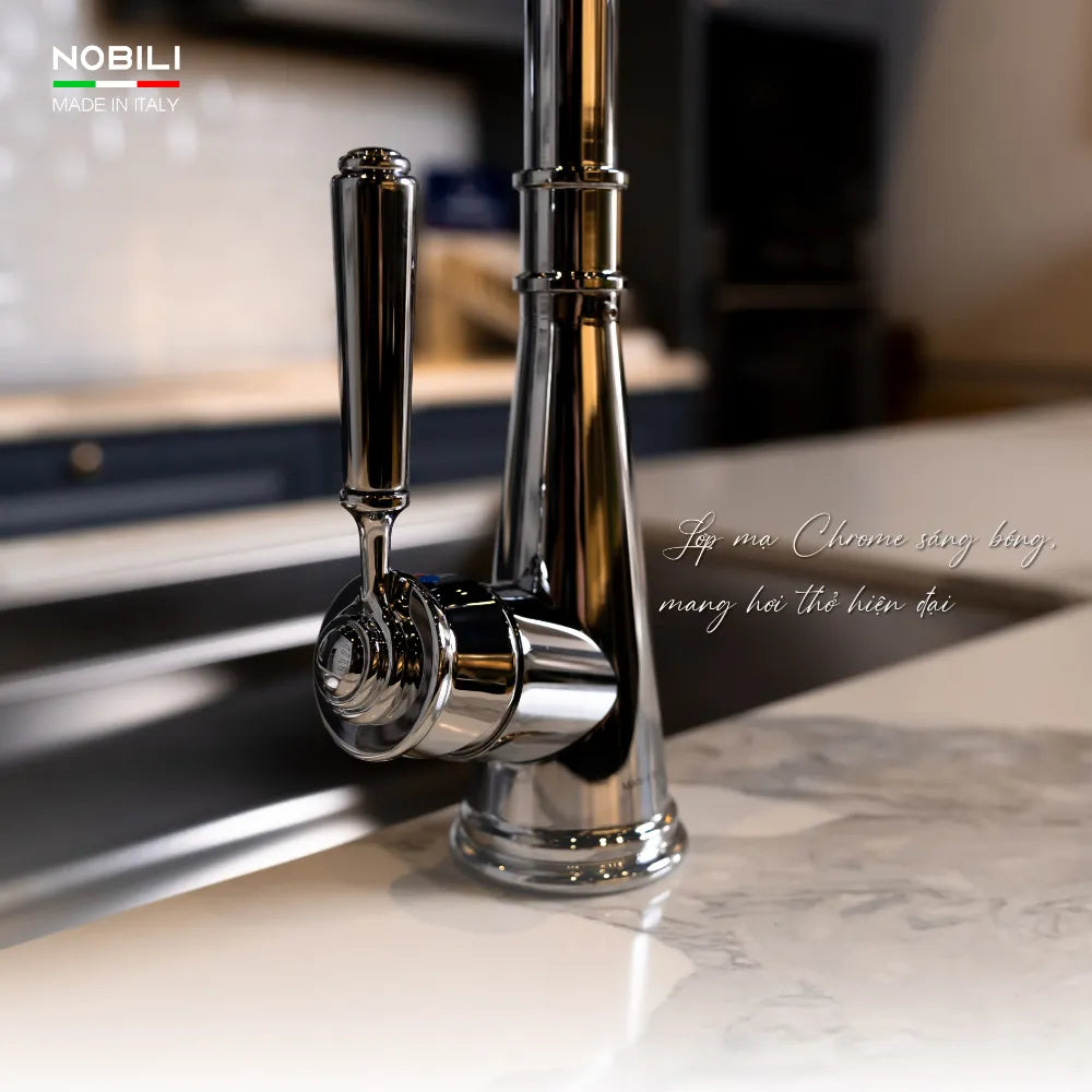 Vòi bếp CHARLIE NB254 Cần cứng nóng lạnh gọn gàng