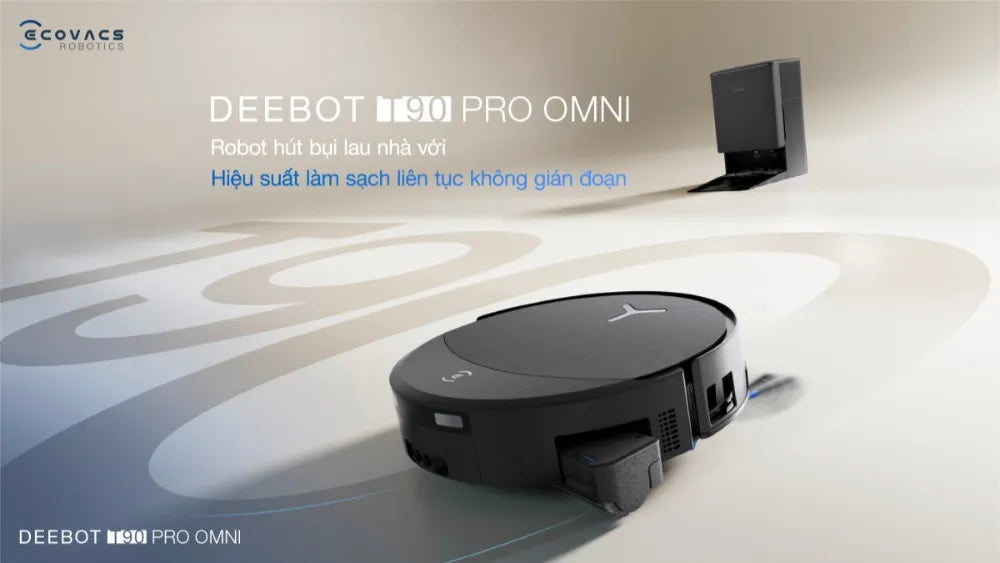 DEEBOT T90 PRO OMNI lau con lăn, chống rối tóc, trạm OMNI tự giặt giẻ