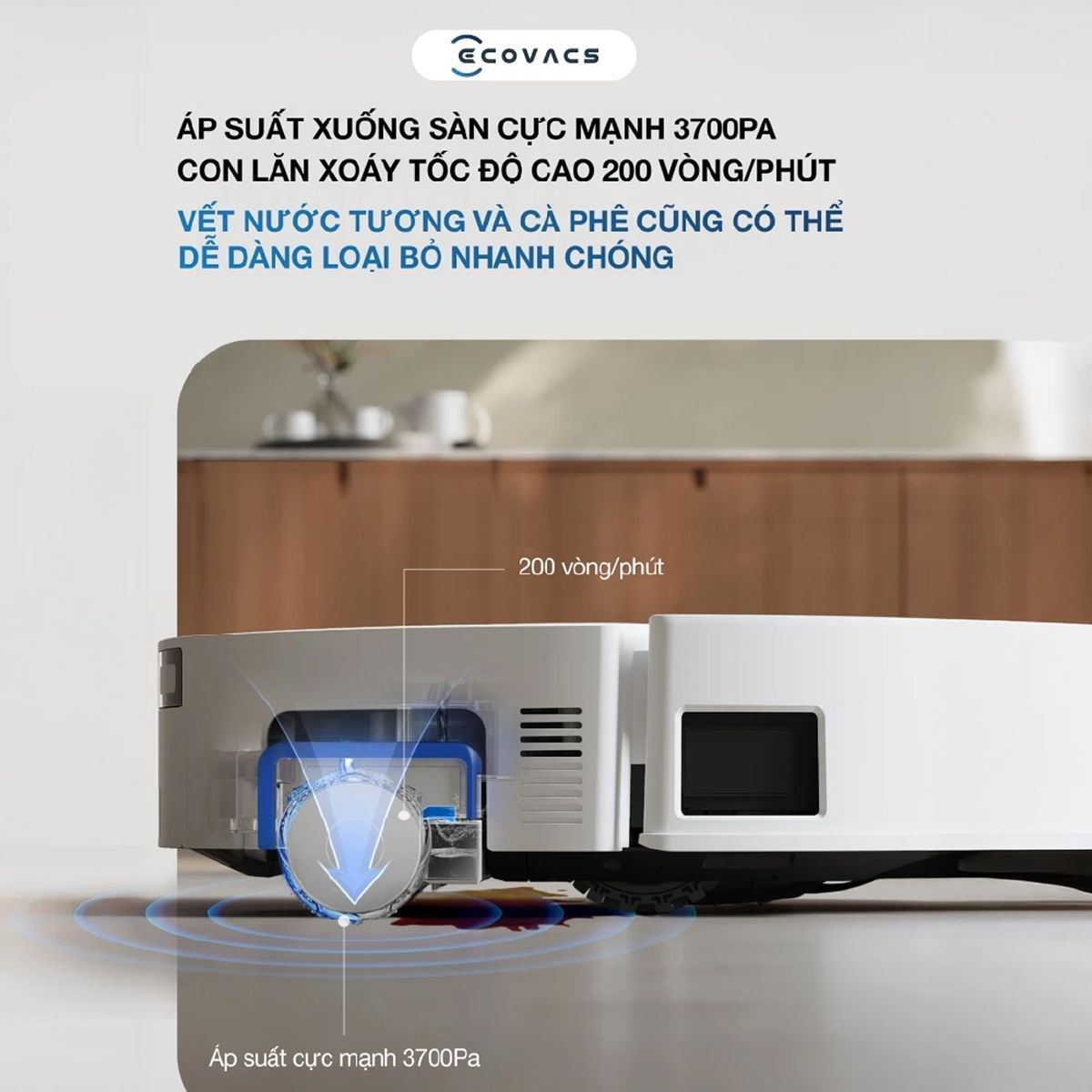 Robot Hút Bụi Lau Nhà Ecovacs Deebot T80 Max Omni 40.000Pa