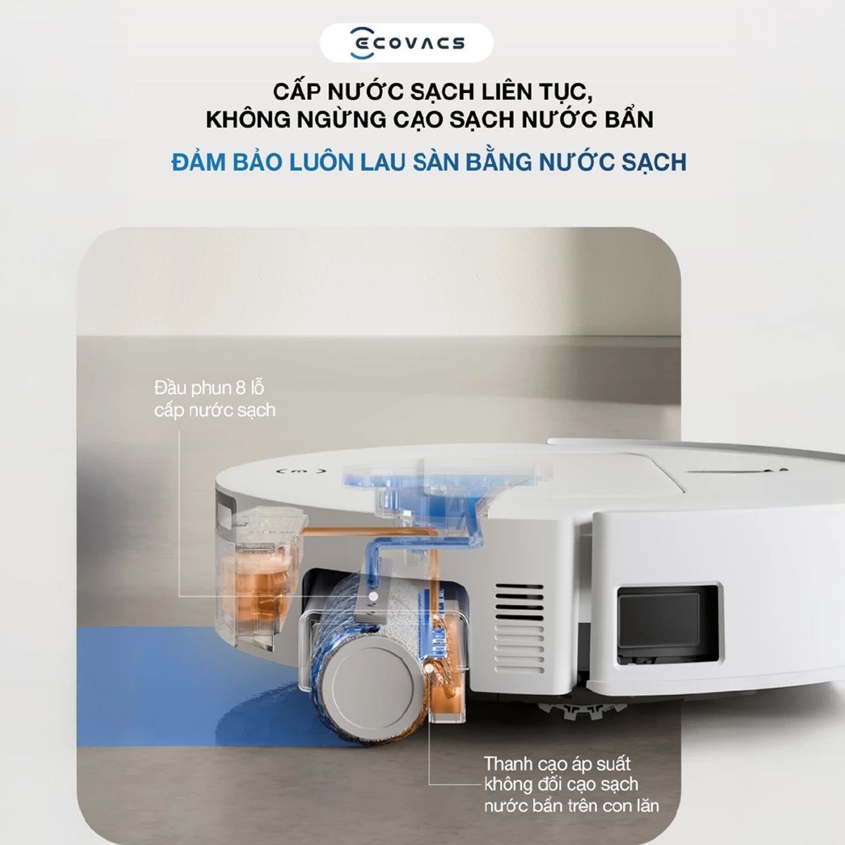 Robot Hút Bụi Lau Nhà Ecovacs Deebot T80 Max Omni 40.000Pa