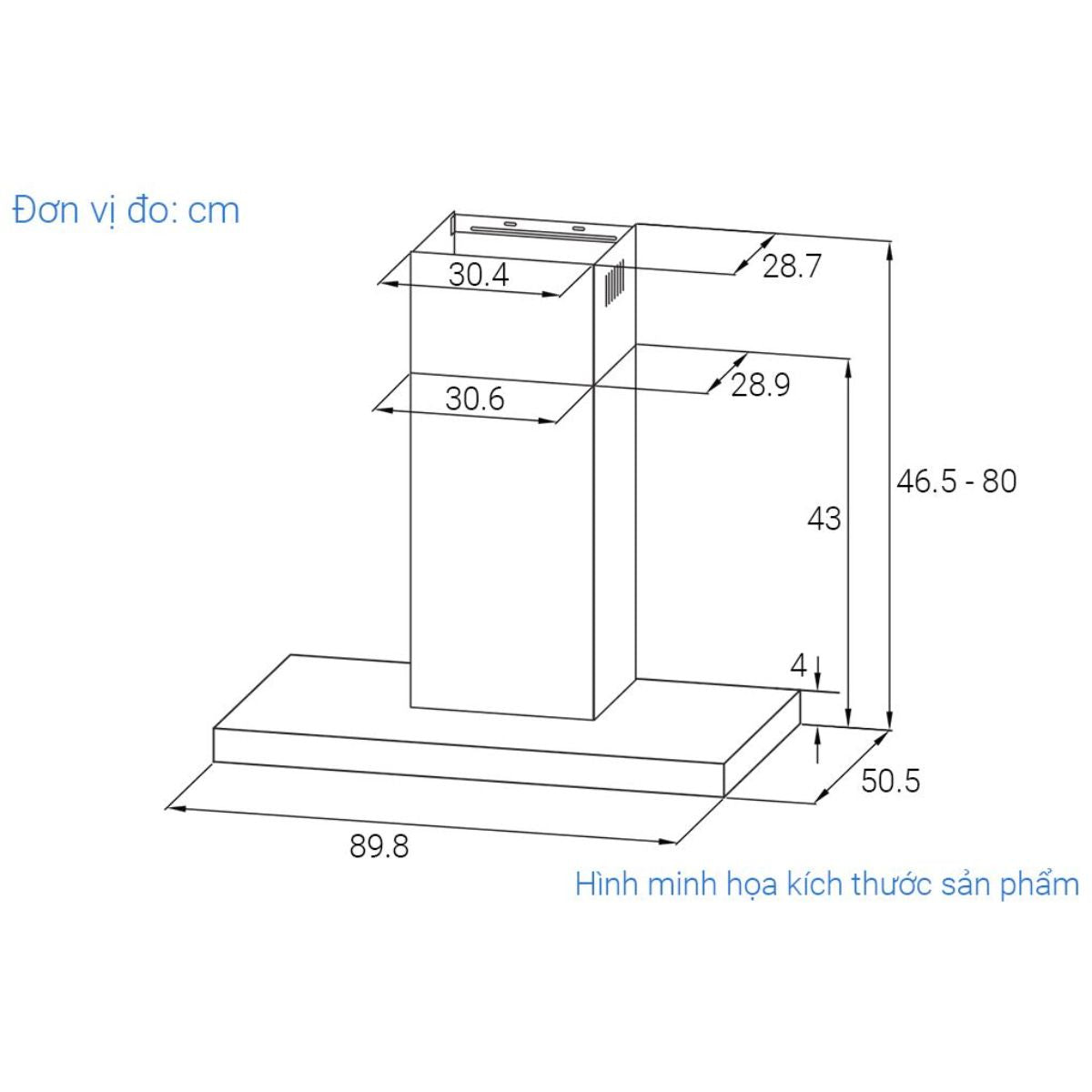 Kích Thước Máy Hút Mùi Áp Tường Panasonic FV-TX9ADBYUE – Hút 1.450m³/h