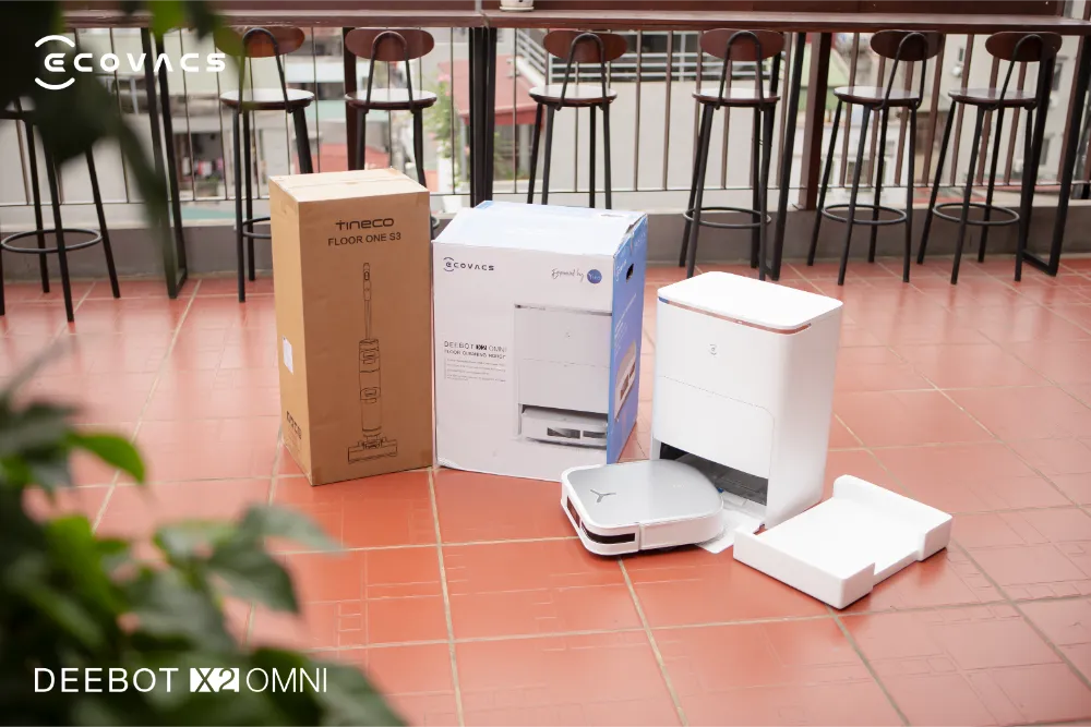 Robot hút bụi lau nhà Ecovacs Deebot X2 Omni box