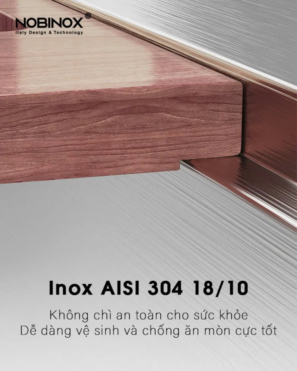 Chậu bếp LUMIA NJ557 inox 304
