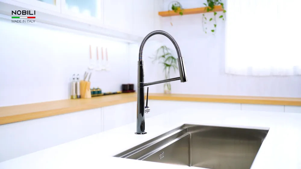 Vòi bếp LEVANTE NB306B | Cần mềm nóng lạnh 2 đầu xả