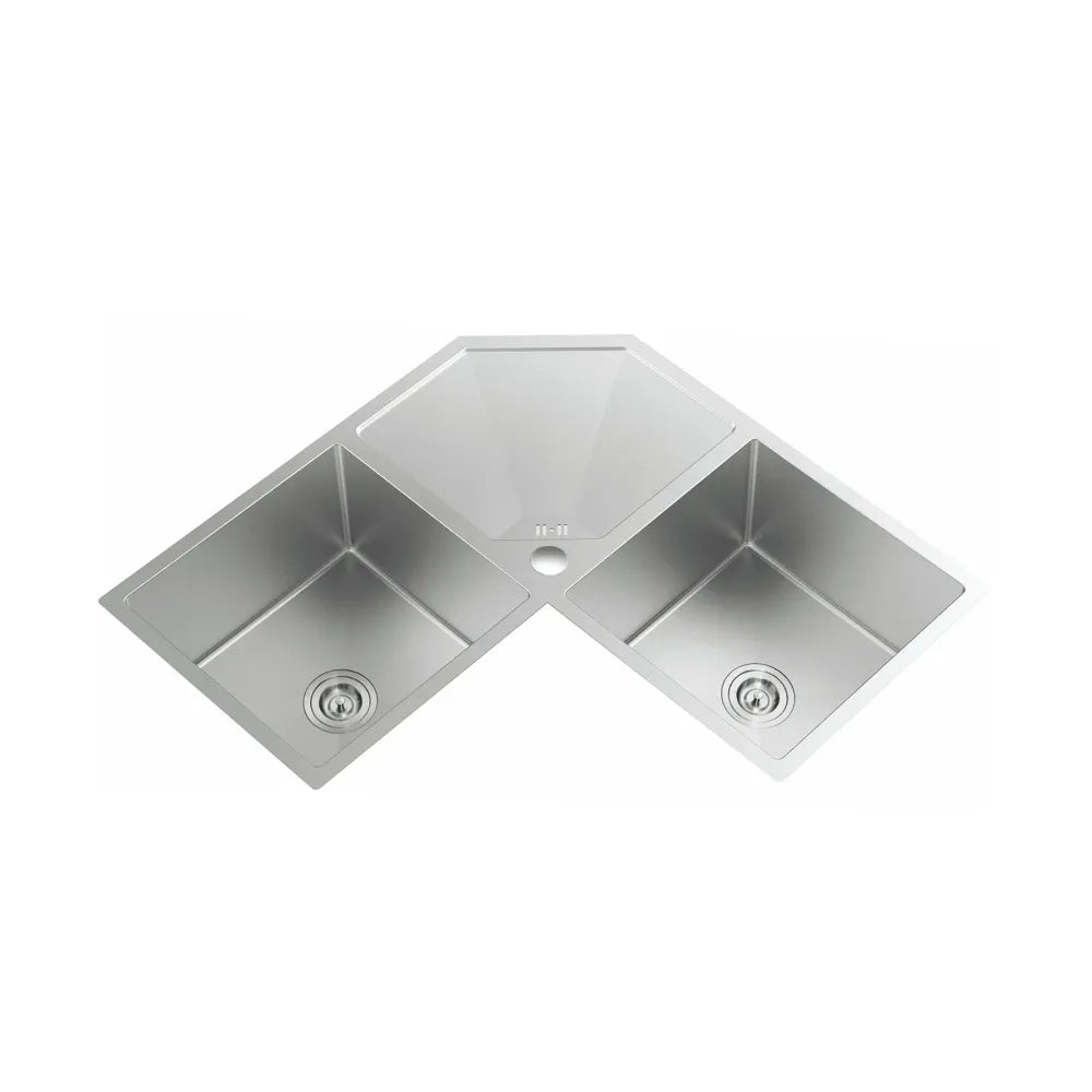 Chậu bếp góc LIKEN NL700 inox 304, kích thước 880x880mm, sâu 230mm