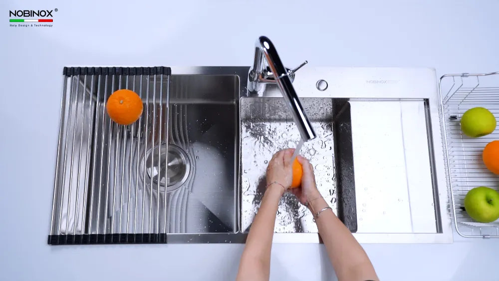Chậu bếp Nobinox LIKEN NL746 tặng kèm phụ kiện