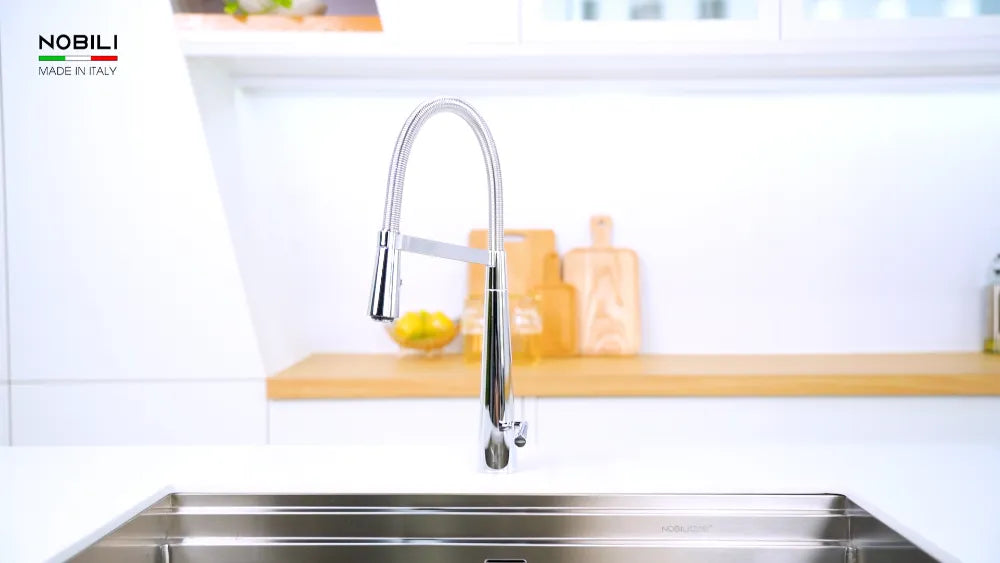 Vòi bếp Nobili LIKID NB880 thân đồng màu Chrome