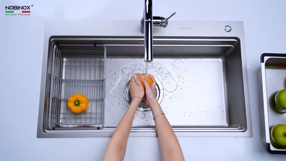Chậu bếp LIRA NJ564D kích thước rộng 860mm