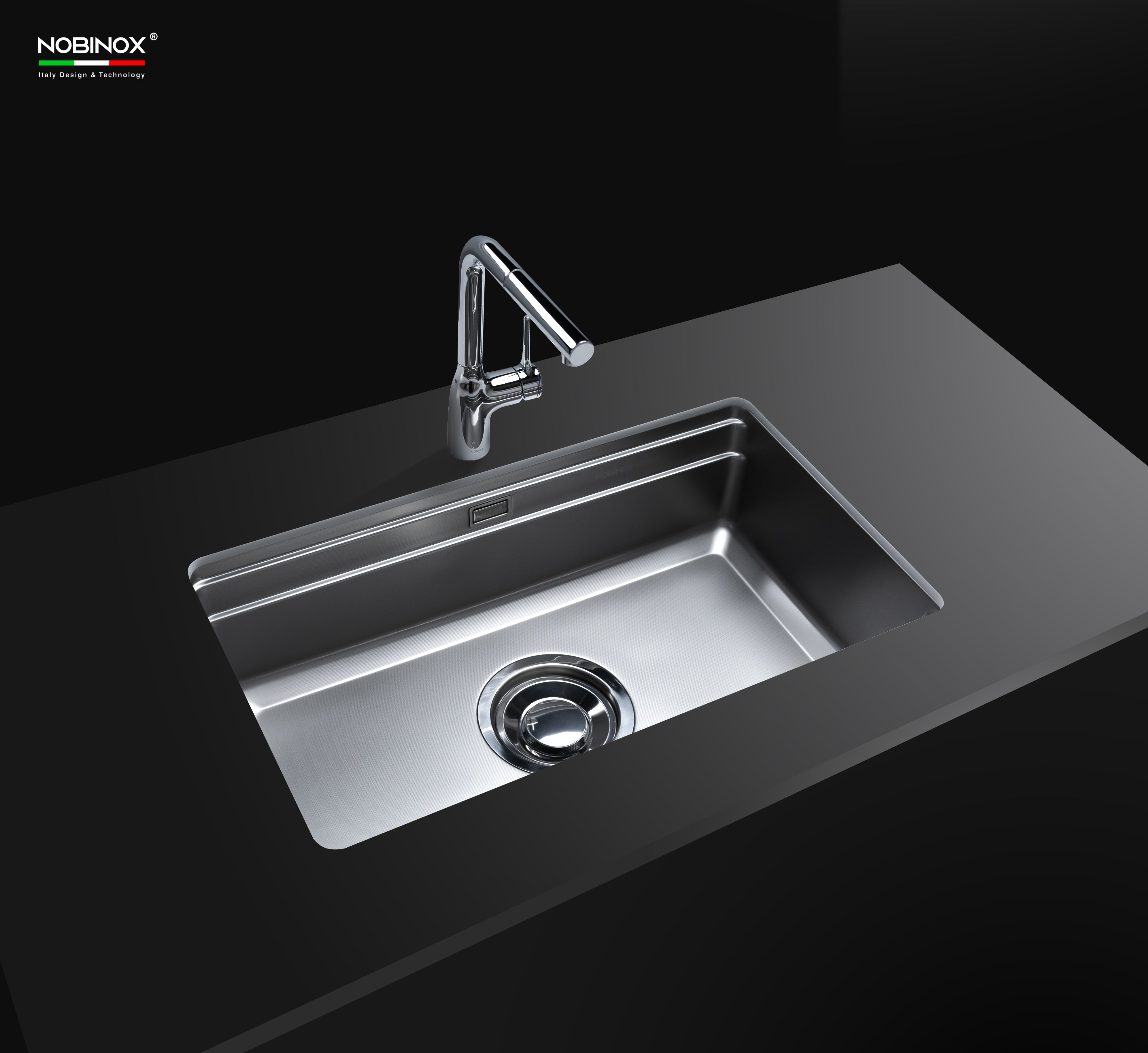 Chậu bếp Nobinox LIRA NJ566D Gọn chiều sâu, dễ bố trí
