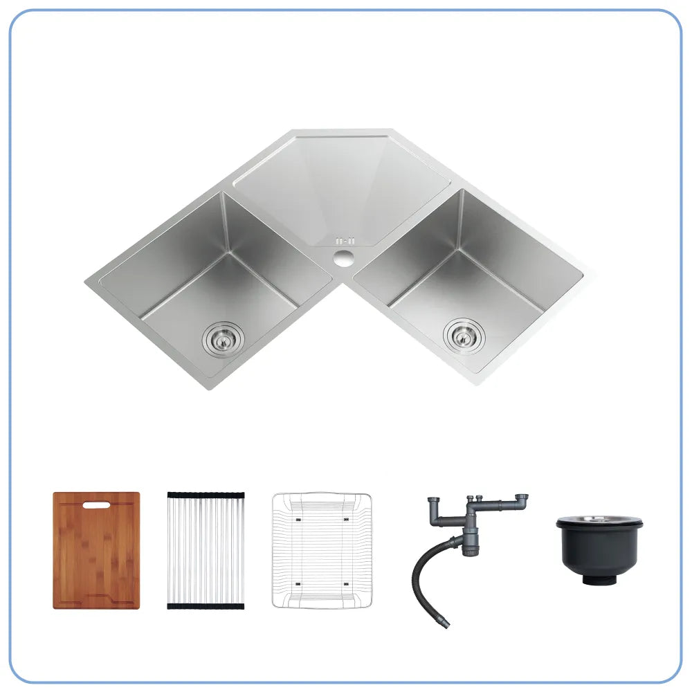 Chậu bếp góc LIKEN NL700 2 hố