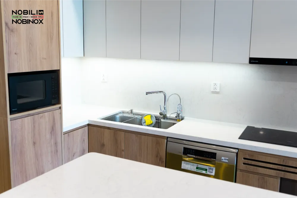 Chậu bếp LIKEN NL725D bề mặt vân siêu mịn