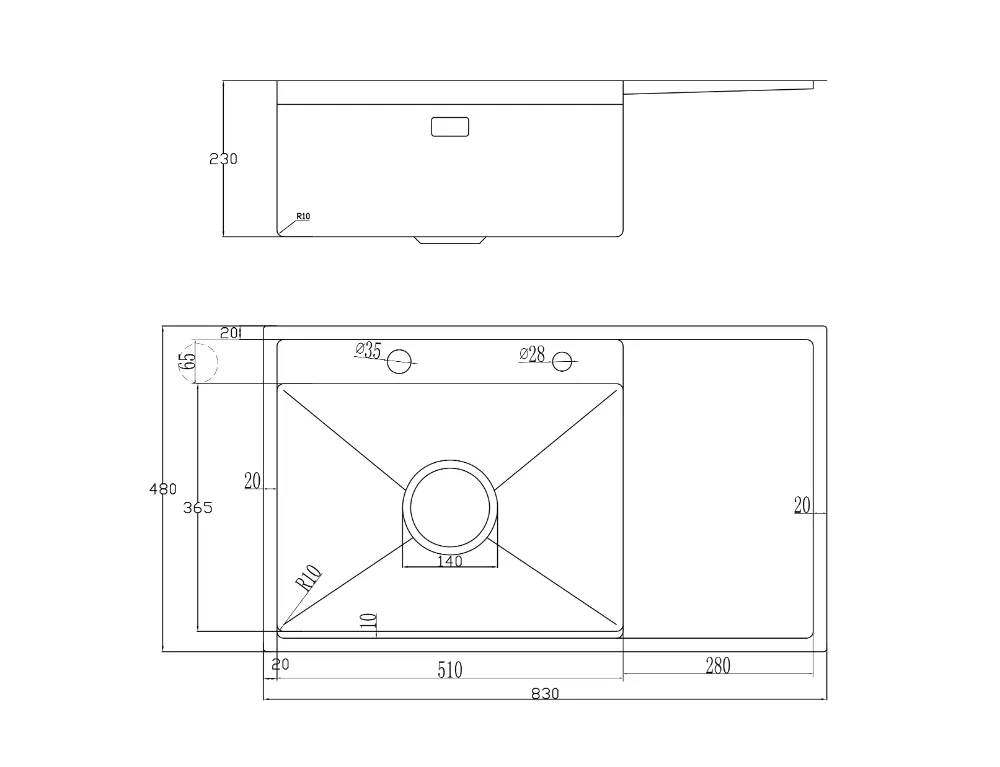 thông số Chậu bếp Nobinox LUMIA NJ558B