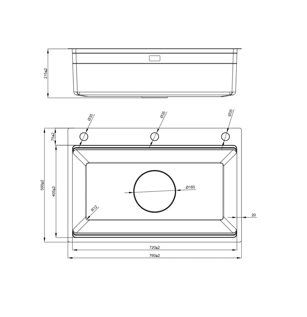 kích thước Chậu bếp Nobinox LIRA NJ560D