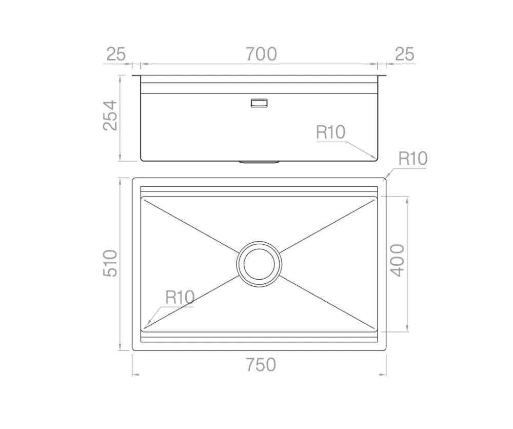 Kích thước Chậu bếp TITANIUM NA875U 