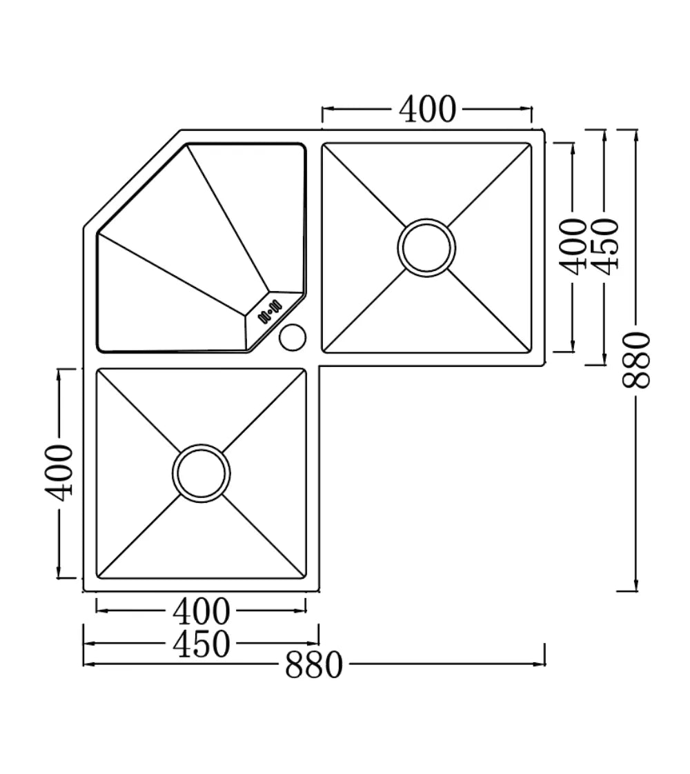 Thông số Chậu bếp góc LIKEN NL700