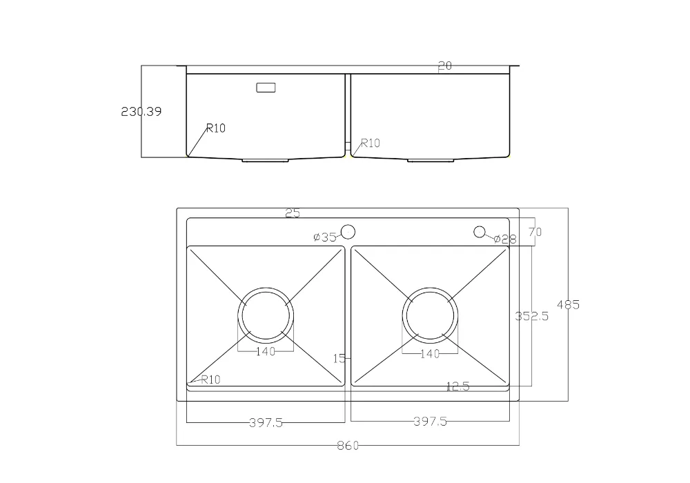 thông số Chậu bếp LUMIA NJ508D