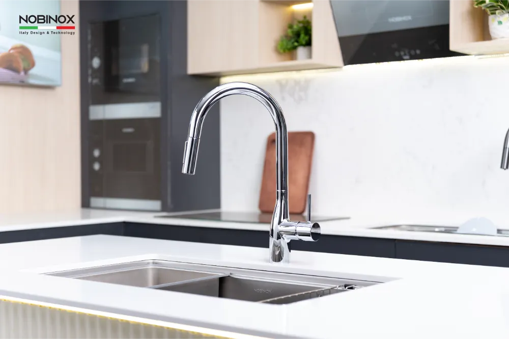 Vòi bếp JAPA NX998 dây rút nóng lạnh