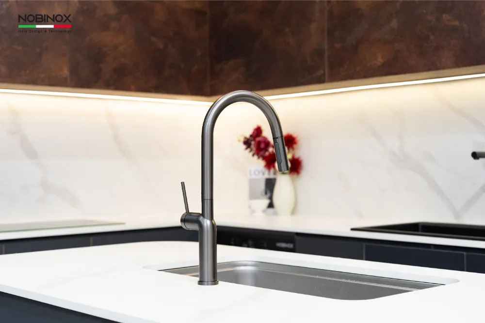 Vòi bếp ADORA NX991 inox 304 màu Gunmetal