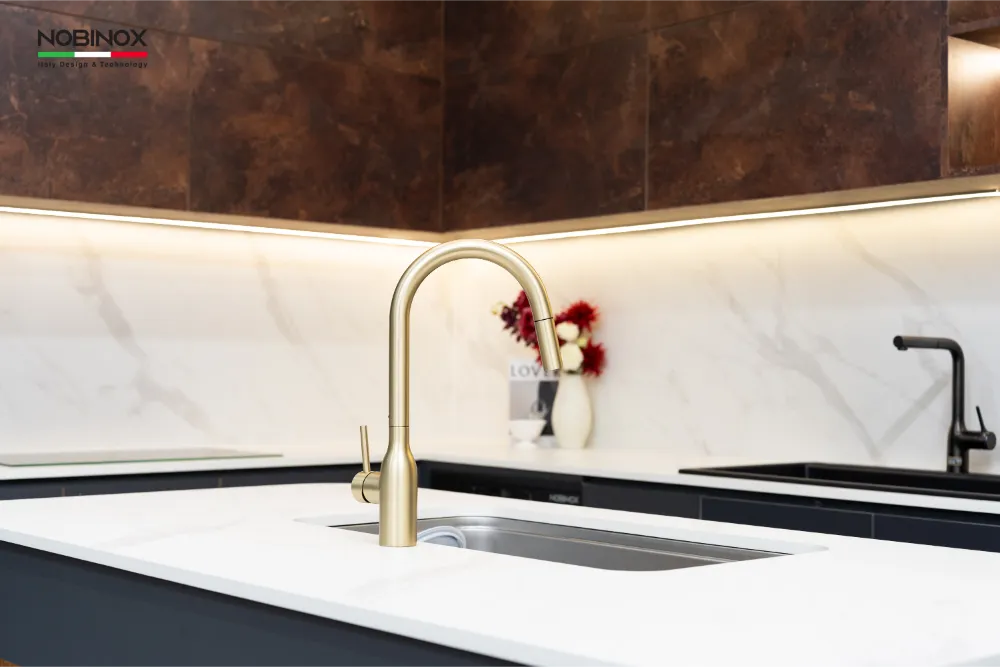 Vòi bếp AQUA NX663V màu Brushed Gold
