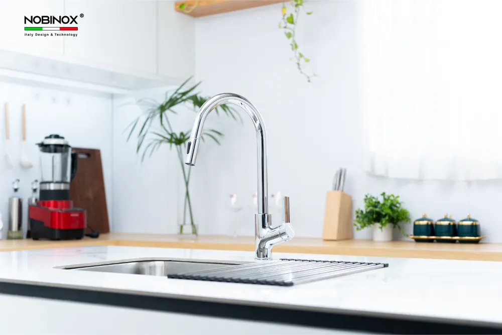 Vòi bếp LOFT NX533 thân đồng màu Chrome