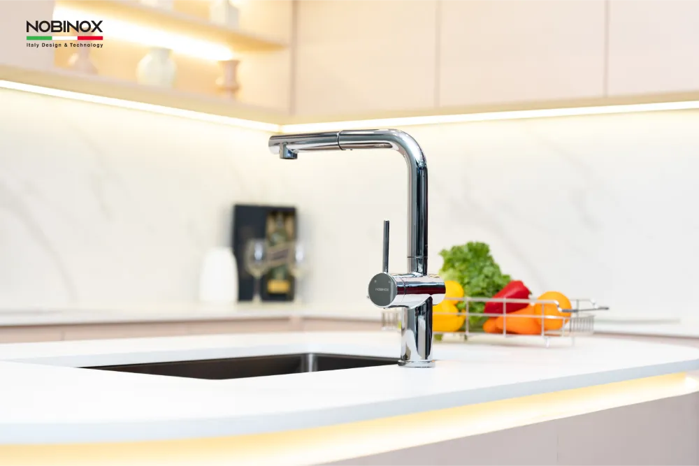 Vòi bếp BIANCO NX601 dây rút nóng lạnh
