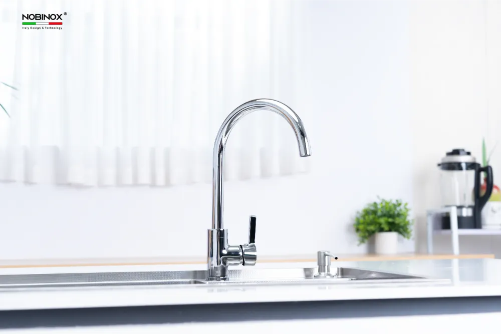 Vòi bếp LOREN NX522 thân đồng màu Chrome