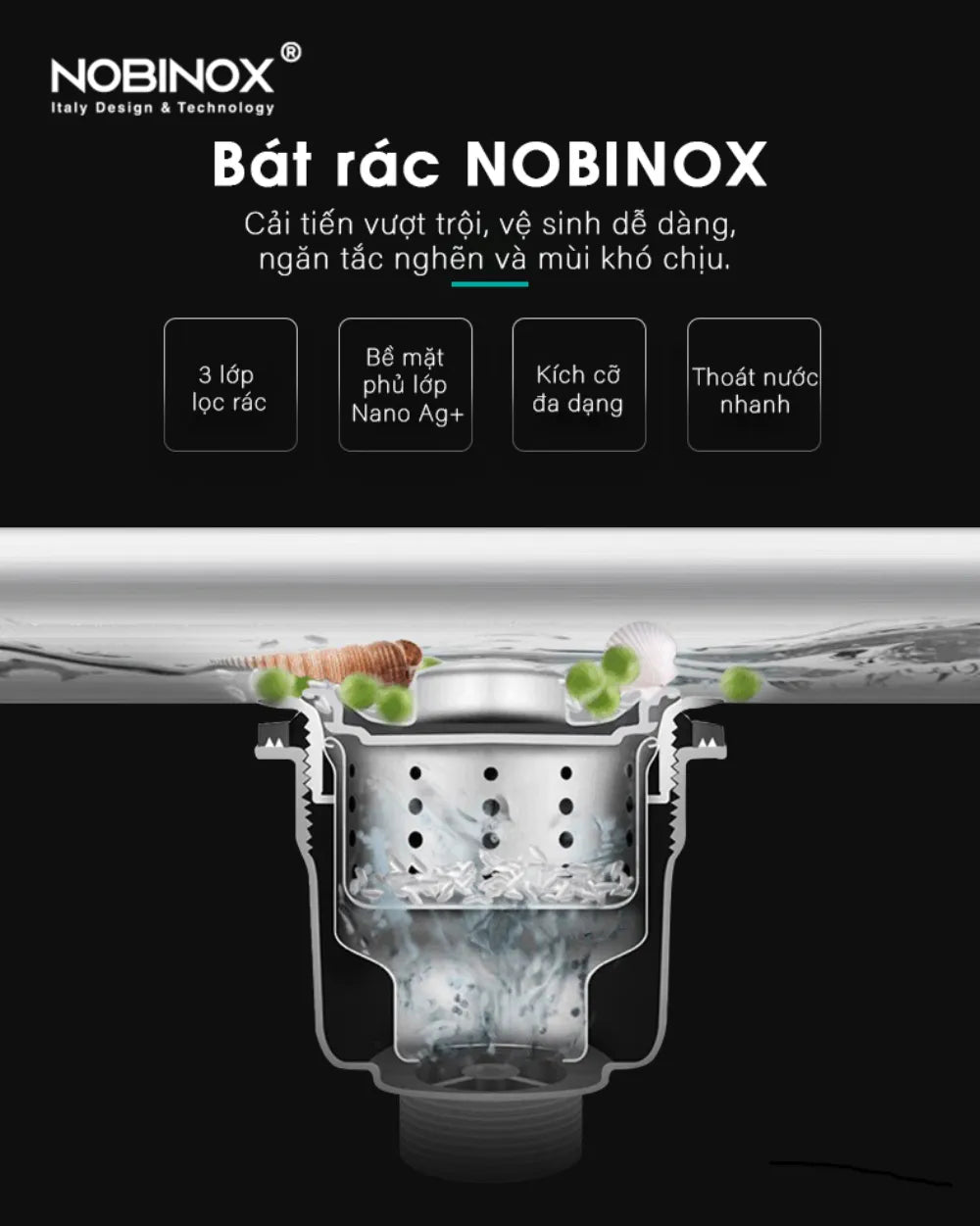 3 lớp lọc rác 