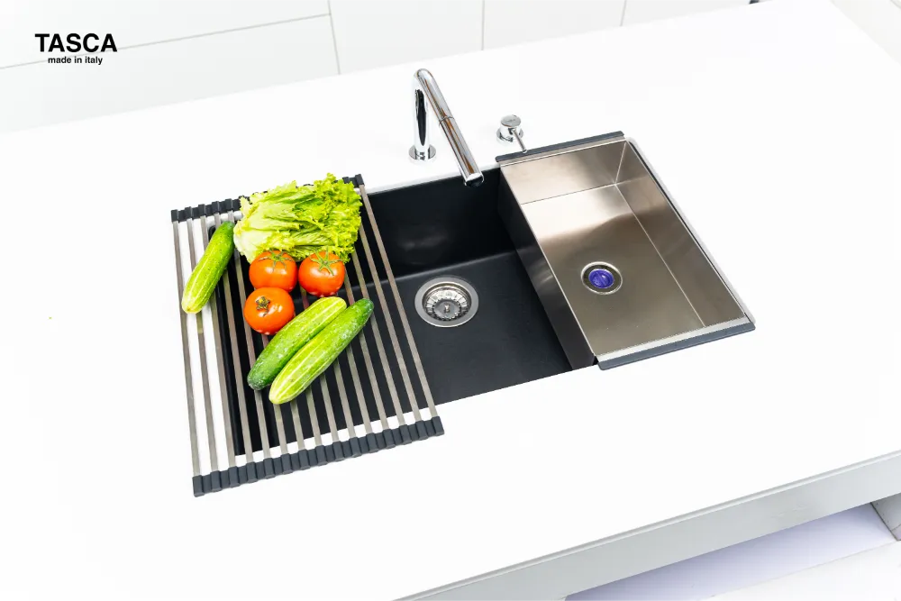 Chậu TASCA MITO NT761B granite đen lắp âm tinh tế