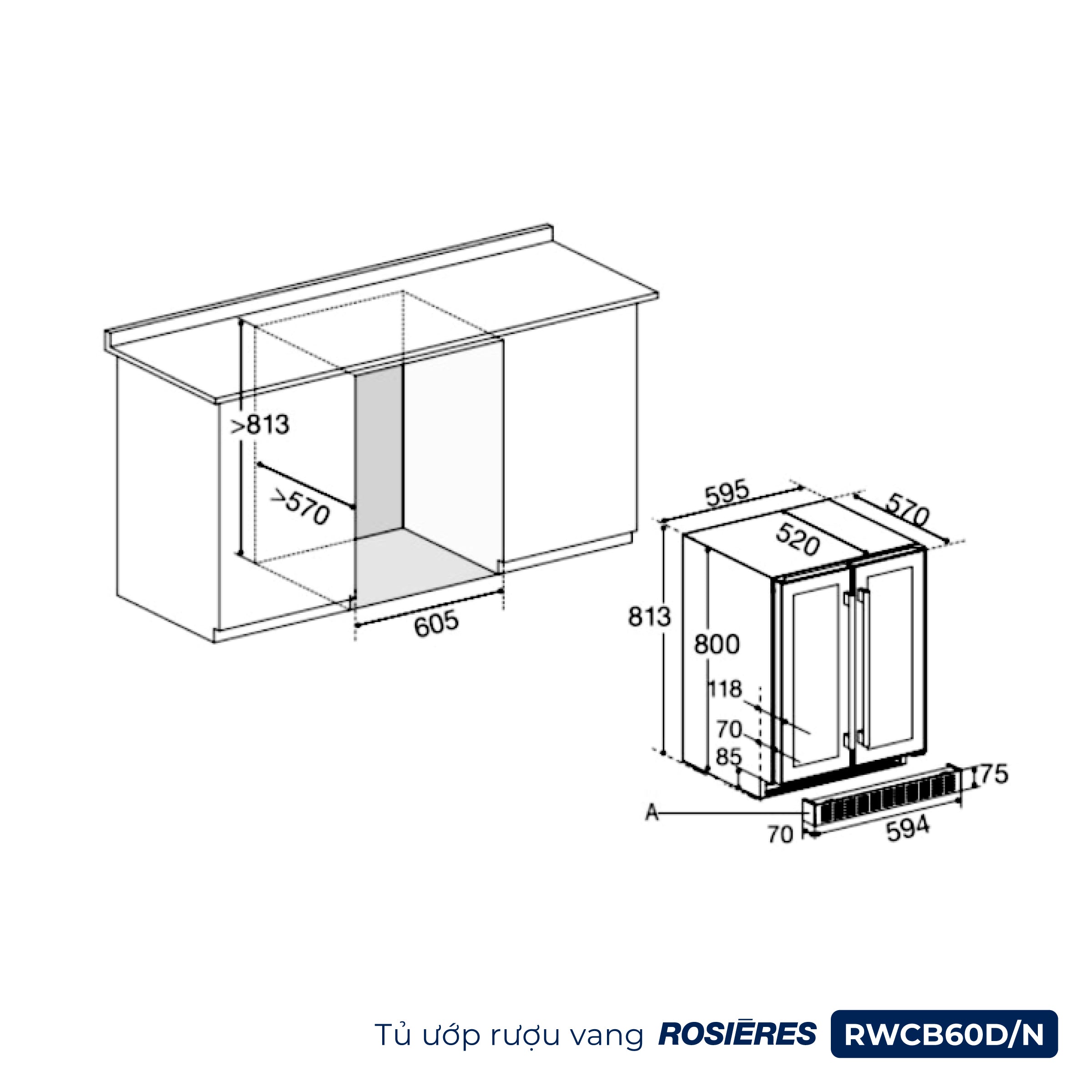 Thông số kỹ thuật Rosières RWCB60D/N